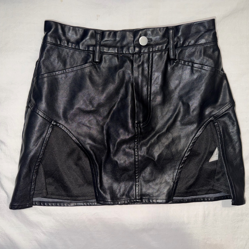 Fashion Nova Black Faux Leather Skirt